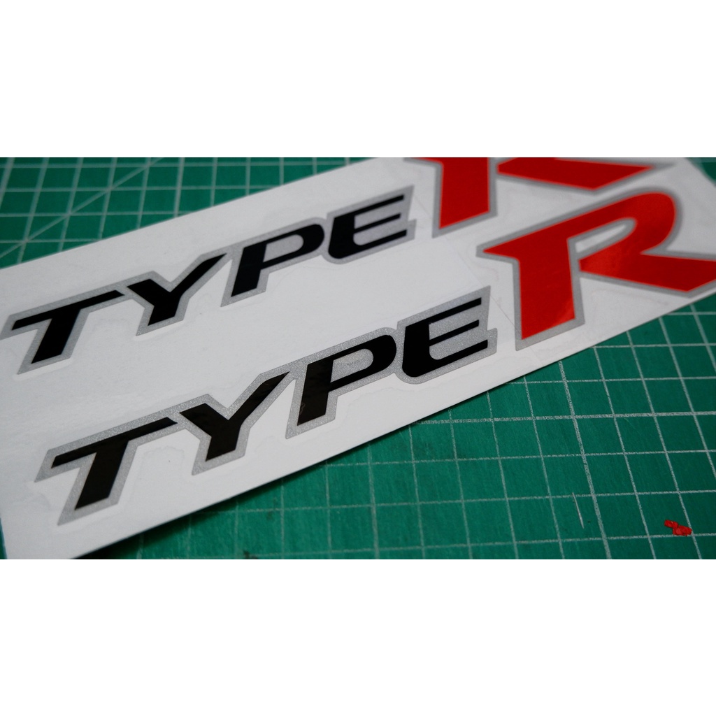 สติ๊กเกอร์ติดรถ Civic TYPE R สะท้อนแสง 1 คู่ ติดรถ civic FD , FC , FK , FL l Logo TYPE R Sticker