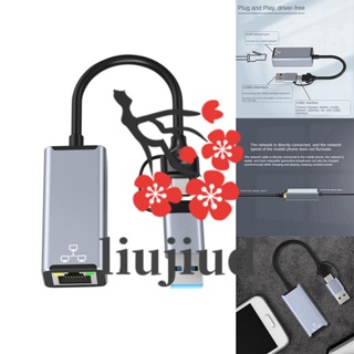 Liujiud อะแดปเตอร์การ์ดเครือข่าย USB Type C เป็น RJ45 USB 3.0 เป็นอีเธอร์เน็ต สําหรับแล็ปท็อป พีซี