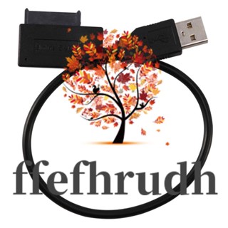 Ffefhrudh อะแดปเตอร์แปลงสายเคเบิ้ล USB 2.0 เป็น Mini Sata II 7+6 13Pin สําหรับแล็ปท็อป CD DVD ROM Slimline Drive