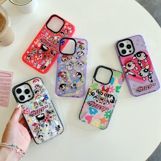 Casetify เคสโทรศัพท์ซิลิโคน แบบนิ่ม ลาย The Powerpuff Girls Heart Stickermania สําหรับ iPhone 15 14 12 13 Pro 15Pro Max