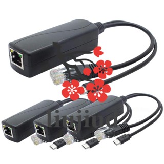 Liujiud อะแดปเตอร์แยก 5V PoE 48V เป็น 5V 2.4A พร้อมปลั๊ก Micro-USB สําหรับกล้อง IP แท็บเล็ต Raspberry Pi และอื่น ๆ 4 แพ็ก