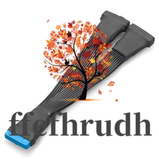 Ffefhrudh สายเคเบิลต่อขยายเมนบอร์ด USB 3.0 19Pin 1 เป็น 2 12 ซม. 19Pin 2 ชิ้น