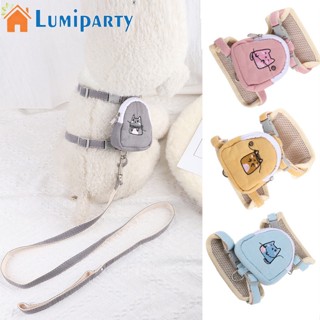 Lumiparty เชือกจูงสัตว์เลี้ยง พร้อมกระเป๋าเป้สะพายหลัง ปรับได้ ทนต่อการเสียดสี สําหรับแมว