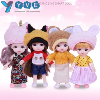 Yve ชุดเสื้อผ้าตุ๊กตา ผ้าฝ้าย คุณภาพสูง 4 แบบ พร้อมหมวก 1/12Bjd Molly Body สําหรับ Obitsu11 Ob11 Ob11 Gsc