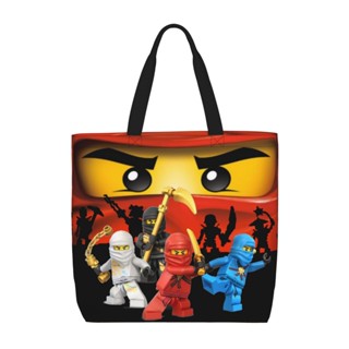 Ninjago กระเป๋าถือ กระเป๋าสะพายไหล่ ทรงโท้ท มีซิป จุของได้เยอะ พร้อมกระเป๋า สําหรับผู้หญิง