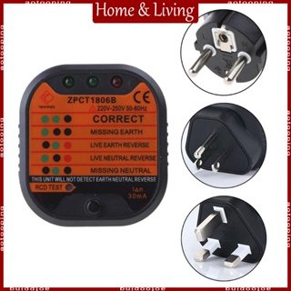 Aotoo GFCI เครื่องทดสอบเต้าเสียบ CAT II 300V 48V-250V UK EU- US พร้อมไฟแสดงสถานะ LED