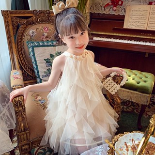 Shopkeepers selection# girls dress summer dress 2023 new super fairy childrens dress suspender dress Western style little girl mesh princess dress 9.5N