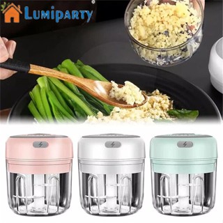 Lumiparty เครื่องปั่นผสมกระเทียมไฟฟ้า 250 มล. ชาร์จ Usb สําหรับพริกไทย หัวหอม ผลไม้ ผัก เนื้อสัตว์