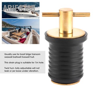 Aries306 1in ยางทองเหลืองท่อระบายน้ำ THandle TwistIn Marine อุปกรณ์เสริมสำหรับ Hull Livewell เรือ Bilge Transom Seawall Baitwell