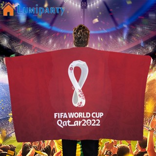 Lumiparty เสื้อคลุม ลายธงฟุตบอล Qatar World Cup ขนาด 90x140 ซม. สําหรับปาร์ตี้ฟุตบอล 2022