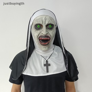 [JBTH] หน้ากากยาง รูป The Horror Scary Nun พร้อมผ้าพันคอ สําหรับแต่งคอสเพลย์ฮาโลวีน [JB]