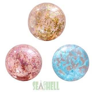 [Seashell02.th] Au Confetti Feather Beach Ball Party Favors สระว่ายน้ําของเล่นสําหรับเด็กผู้ใหญ่ PVC Outdoo