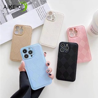 เคสโทรศัพท์มือถือหนังนิ่ม ลายนูน รูปสี่เหลี่ยมขนมเปียกปูน สีพื้น หรูหรา สําหรับ Xiaomi 13 12 12S Pro 12X Mi 11 Lite Mi 11Pro Mi 11Ultra