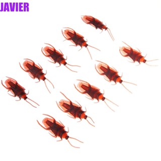 Javier แมลงสาบปลอม เหมือนจริง 10 ชิ้น ของเล่นตลก โมเดลพิเศษเหมือนจริง Blackbeetle