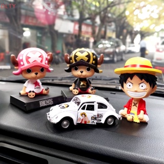 Dl ตุ๊กตาหัวเขย่า ลายการ์ตูนอนิเมะ Luffy Zoro Bobblehead สําหรับตกแต่งภายในรถยนต์