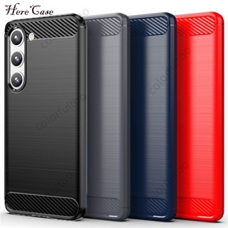 Phone Case For Samsung Galaxy S23 FE S21 S20 FE S20FE S21FE S23FE 4G 5G Carbon Fiber Slim Brushed Line Medium Hard TPU Casing Cover Ultra Thin Silicone Shockproof Back Cover