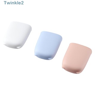 Twinkle ที่วางสบู่ซิลิโคน ABS แบบพกพา กันรั่วซึม สีฟ้า ขาว ชมพู สําหรับเดินทาง 3 ชิ้น