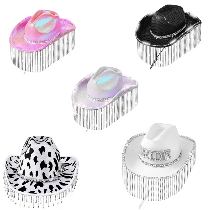 XY Breathable Rhinestone Cowgirls หมวกสําหรับผู้หญิงผู้ชาย Sunproof คาวบอยหมวกกันลม