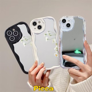 เคสกระจกแต่งหน้า ขอบโค้ง 3D สีพื้น หรูหรา สําหรับ Realme C35 5 9i 7i 5i 6i 5s C20 C30 C21Y C15 C55 C53 C11 C33 C25Y C25s C2 C31 C25 C20A C12 C17 C3 C21