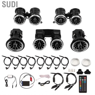 Sudi Air Vent Turbine Set  APP  64 Colors ABS PC Car Atmosphere Light Matte Chrome Finish for Auto Interior