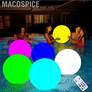 Macospice Inflatable Light Up Beach Ball PVC 16 Colors   for Swimming Pool