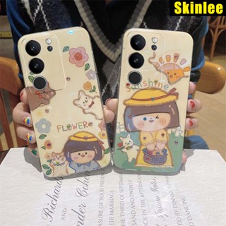 เคสโทรศัพท์มือถือ ซิลิโคนนิ่ม ลายการ์ตูนดอกทานตะวัน แต่งกลิตเตอร์ ระยิบระยับ แฟชั่น สําหรับ VIVO V29 Pro V29E V27 V27E V29 V29E Pro