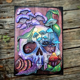 Keepsake Memory Journal, Halloween Skeleton Head Skull Hidden Key Journal