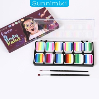 [Sunnimix1] ชุดพาเลตต์สีนีออน 2 สี สําหรับแต่งหน้า เพ้นท์ร่างกาย งานวันเกิด