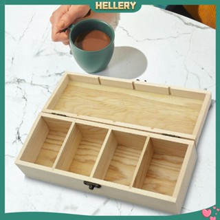 [HelleryTH] กล่องเก็บชา แบบไม้ 4 ช่อง