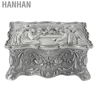 Hanhan Trinket Storage Box  Delicate Fade Resistant Retro Zinc Alloy Soft Velvet for Rings Home