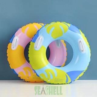 [Seashell02.th] ห่วงยางว่ายน้ํา PVC พร้อมที่จับ สําหรับว่ายน้ํา ชายหาด ปาร์ตี้ ฤดูร้อน กลางแจ้ง