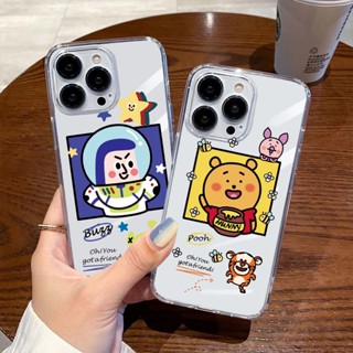 เคสโทรศัพท์มือถือแบบนิ่ม ใส ลายการ์ตูนหมี ทอยสตอรี่ วินนี่ สําหรับ iPhone 14 15 Plus 11 12 13 Pro Max 13 Mini X XR Xs Max