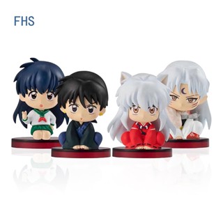 Fhs โมเดลฟิกเกอร์ Pvc อนิเมะ Inuyasha แฮนด์เมด ขนาดเล็ก 4.5 ซม. สําหรับตกแต่งโต๊ะ 4 ชิ้น