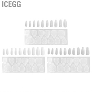 Icegg Coffin Fake Nails  Long Press On Clear Colors Safe for Girls Women