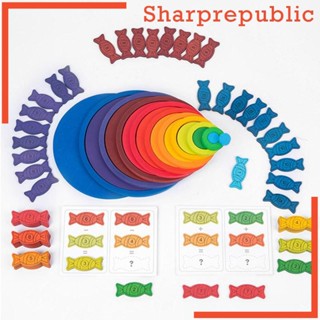 [Sharprepublic] ของเล่นบล็อกตัวต่อ Montessori สีรุ้ง สําหรับเด็กผู้หญิง