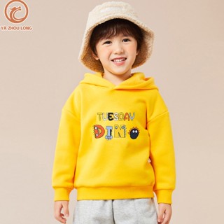 YA ZHOU LONG เสื้อคลุมเด็กมีฮู้ดแฟชั่นสไตล์เกาหลีพร้อมเสื้อคลุมผ้าฟลีซหนา