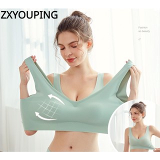 Zxyouping สปอร์ตบรา ไร้รอยต่อ พร้อมแผ่นดันทรง ใส่สบาย ไม่มีโครงเหล็ก พลัสไซซ์ M-XXL สําหรับผู้หญิง 3 ชิ้น