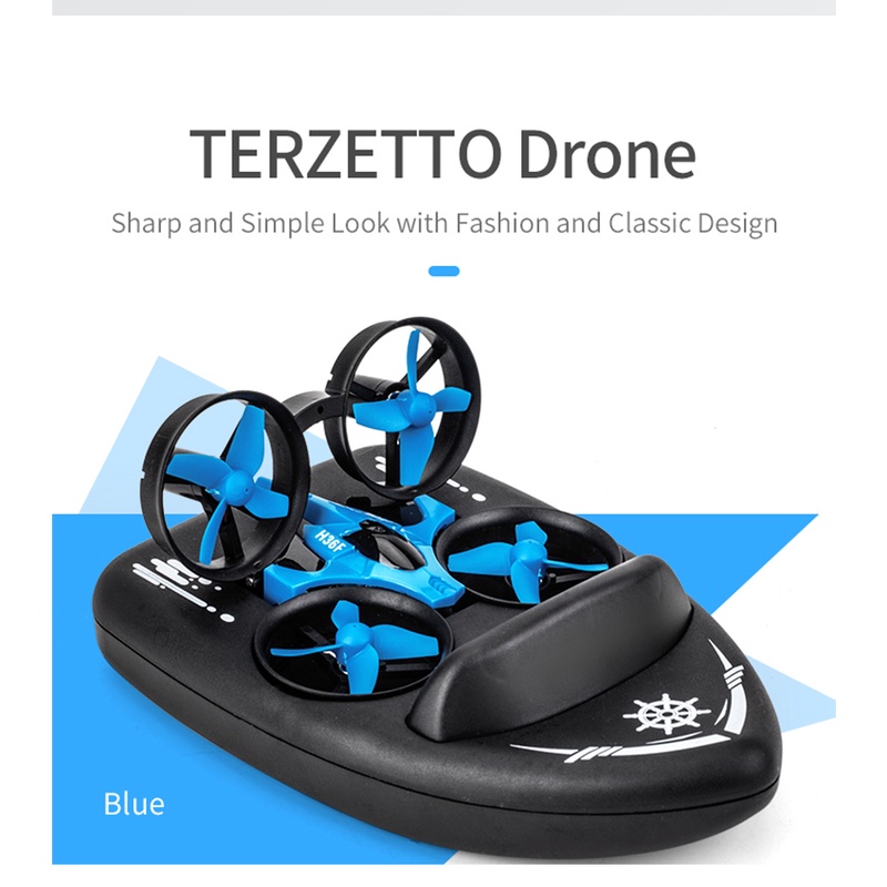 【การจัดส่งในประเทศไทย】JJRC H36F 2.4G รถ Drone เรือ JJRC 3in1รีโมทคอนโทรลของเล่น 3D Flips Headless