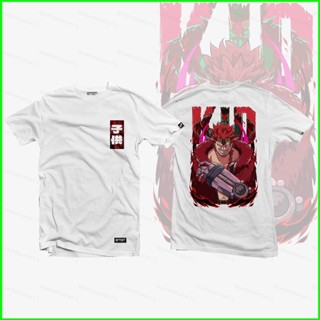 Sqt เสื้อยืดแขนสั้นลําลอง ทรงหลวม พิมพ์ลายอนิเมะ One Piece Eustass สไตล์ฮาราจูกุ พลัสไซซ์ สําหรับเด็กผู้ชาย และผู้หญิง