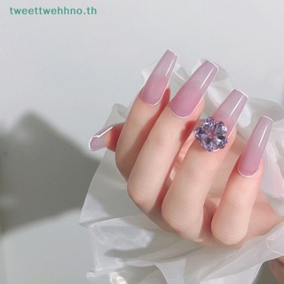 Tweettwehhno แปรงปากกาเพ้นท์เล็บ ลายดอกไม้ สีชมพู 7 9 12 15 20 มม. DIY TH