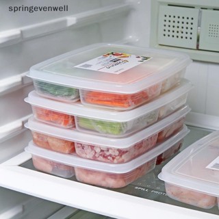 [springevenwell] กล่องเก็บเนื้อสัตว์แช่แข็ง สี่ช่อง เกรดอาหาร สําหรับตู้เย็น พร้อมส่ง