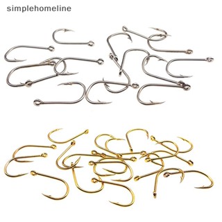 [simplehomeline] ใหม่ พร้อมส่ง ตะขอเหยื่อตกปลา เหล็กคาร์บอนสูง สีดํา 100 ชิ้น ต่อล็อต