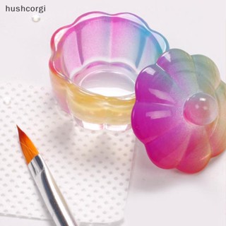 [hushcorgi] ใหม่ พร้อมส่ง ถ้วยแก้วคริสตัล พร้อมฝาปิด สําหรับใส่แปรงแต่งเล็บ