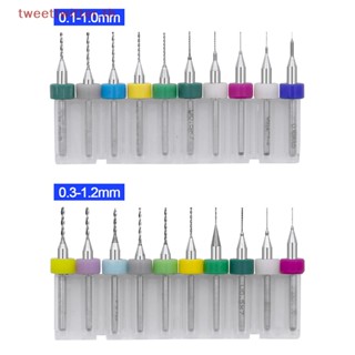 Tweet ดอกสว่านคาร์ไบด์ อัลลอย PCB 0.1 มม.-1.2 มม. 0.1 มม. 1.2 มม. คุณภาพสูง 10 ชิ้น ต่อชุด