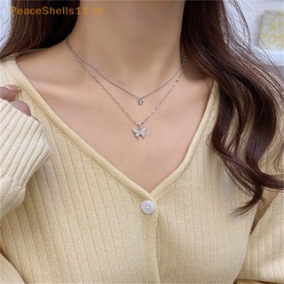 Peaceshells สร้อยคอโซ่ จี้รูปดาว สีทอง สีเงิน เรียบง่าย แฟชั่น