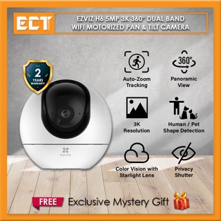 Ezviz H6 5MP 3K 360 Dual Band WiFi Motorized Pan &amp; Tilt Camera พร้อม AI-Powered Human Detection และ Two Way Talk