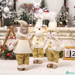 ตกแต่งคริสต์มาสการ์ตูน Luminous Old Man ตุ๊กตาตกแต่ง Snowman Elk ยืนตุ๊กตาเดสก์ท็อปตกแต่ง TH1