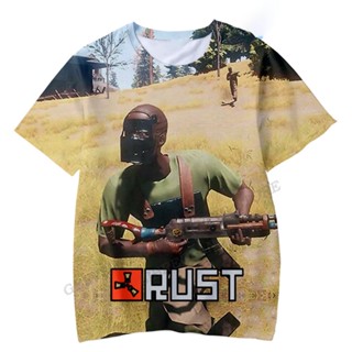 เสื้อยืดลําลอง แขนสั้น คอกลม พิมพ์ลายเกม Rust 3 มิติ สไตล์ฮิปฮอป แฟชั่นฤดูร้อน สําหรับเด็กผู้ชาย และเด็กผู้หญิง