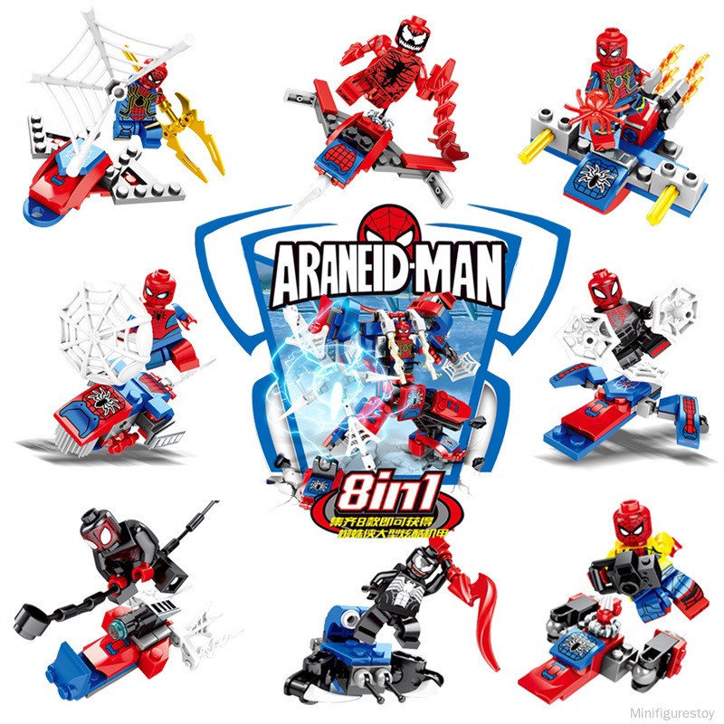 MEGA บล็อกตัวต่อ SY1272 สไปเดอร์แมน อเวนเจอร์ Avengers ของเล่น เสริมพัฒนาการ เซต 8กล่อง