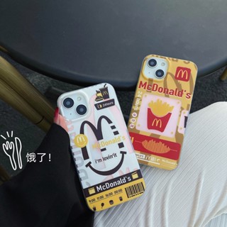 เคสไอโฟน เคสโทรศัพท์มือถือ ฟิล์มสองด้าน กันลื่น ลาย McDonalds สําหรับ iPhone 14 13 12 pro max